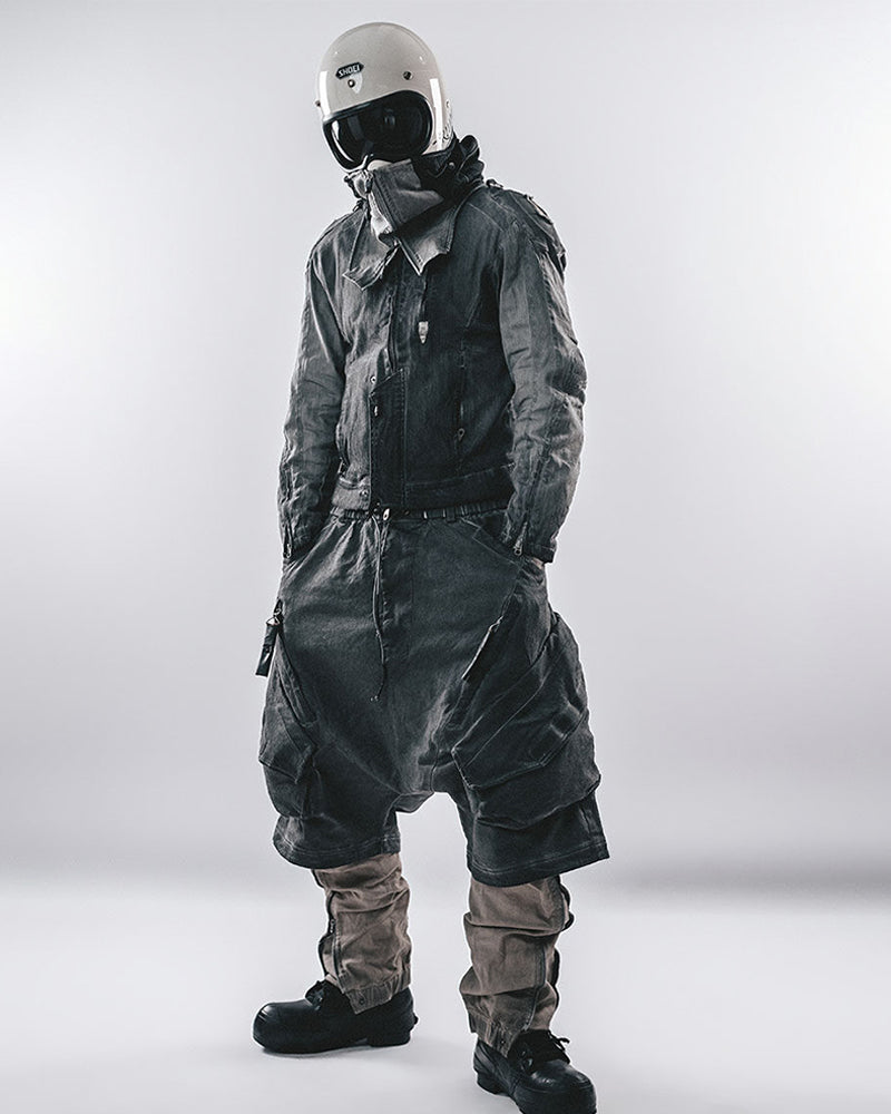 Urban Decay Distressed Zip-Up mecha Jacket