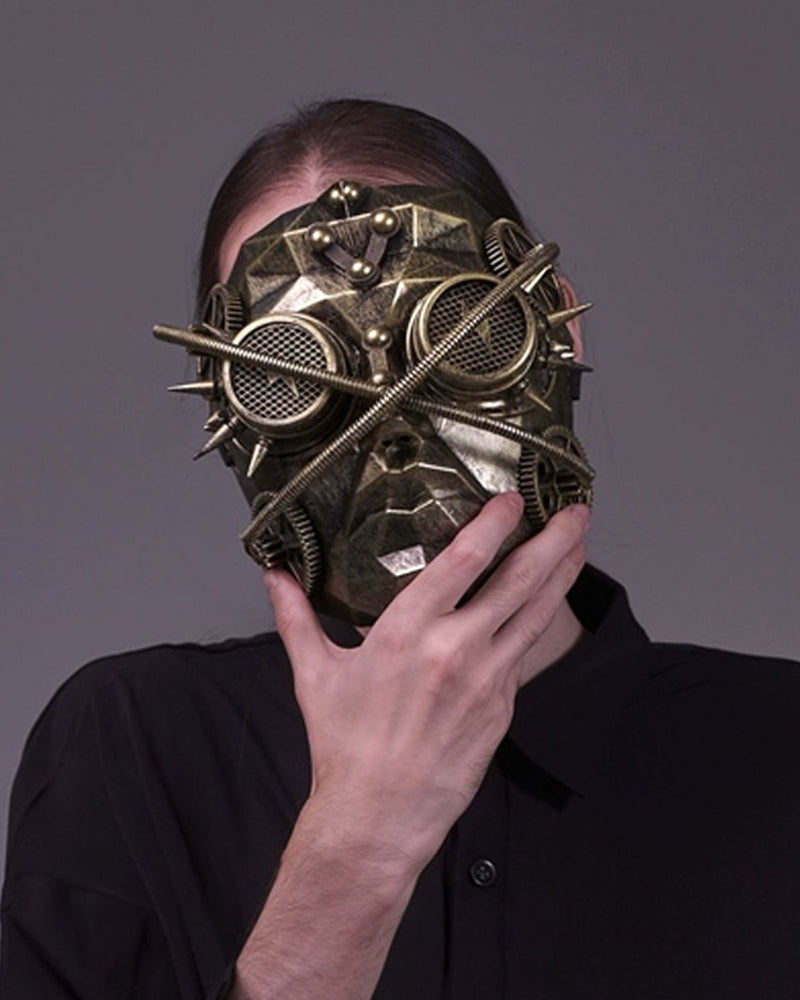 Futuristic Mechanical Rivet Mask