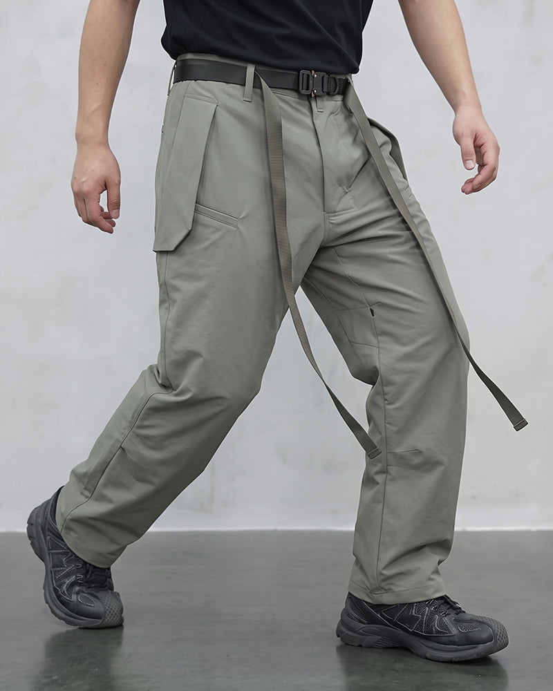 Water-Repellent Straight-Leg Samurai Techwear Pants