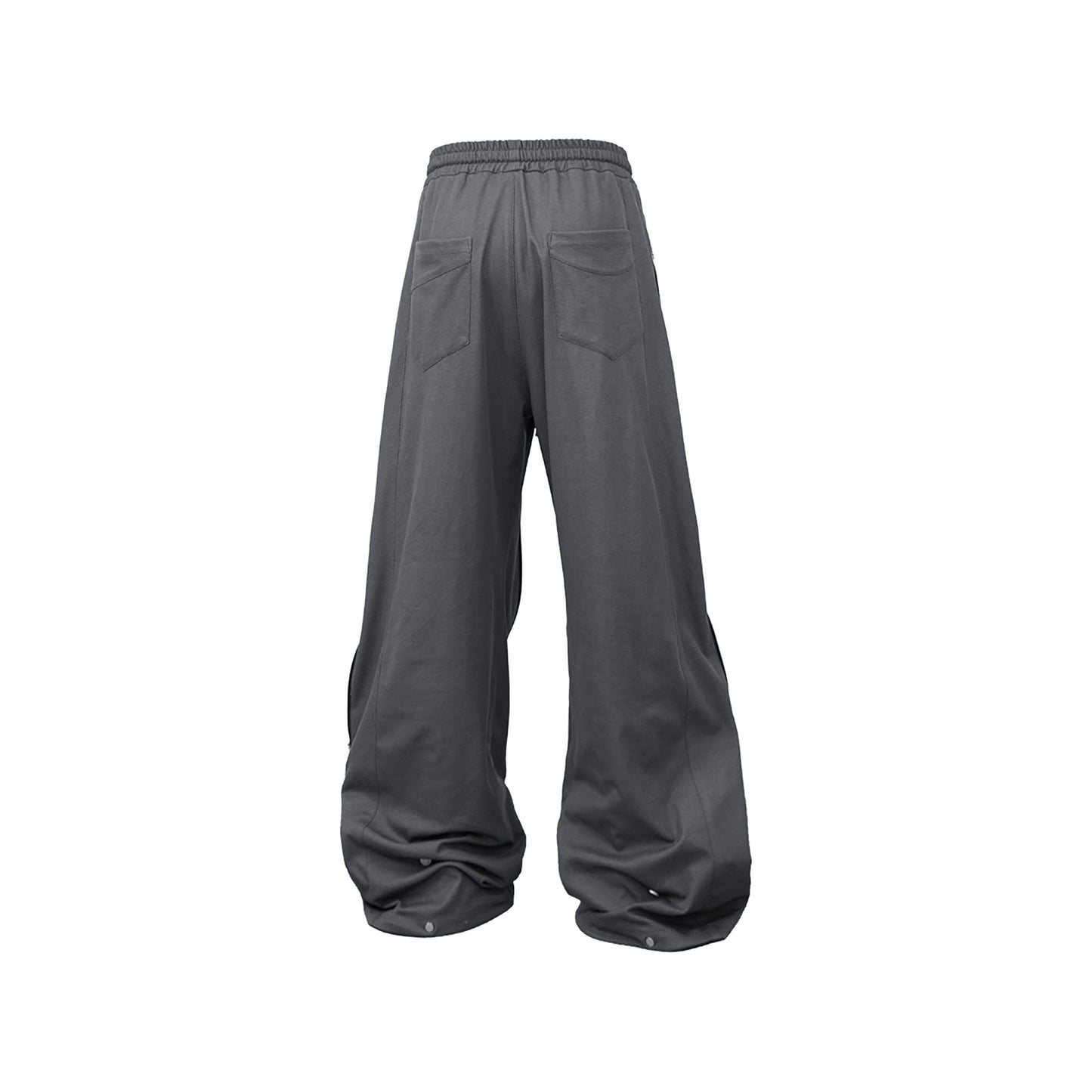 Layered Multi-Zip Drawstring Sweatpants Gray