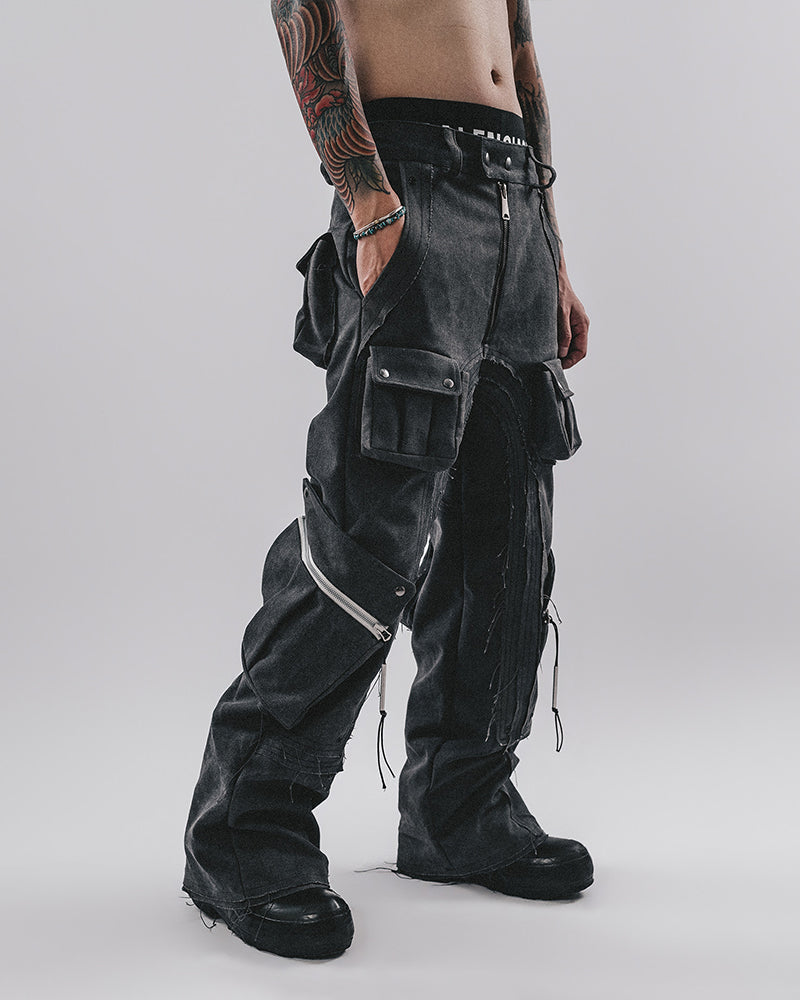 Obsidian Armored Multi-Zip Cargo Pants