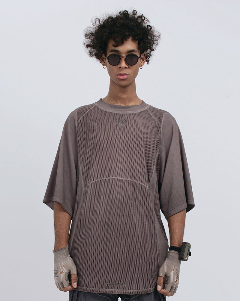 Techwear Mesh Panel Short-Sleeve T-Shirt