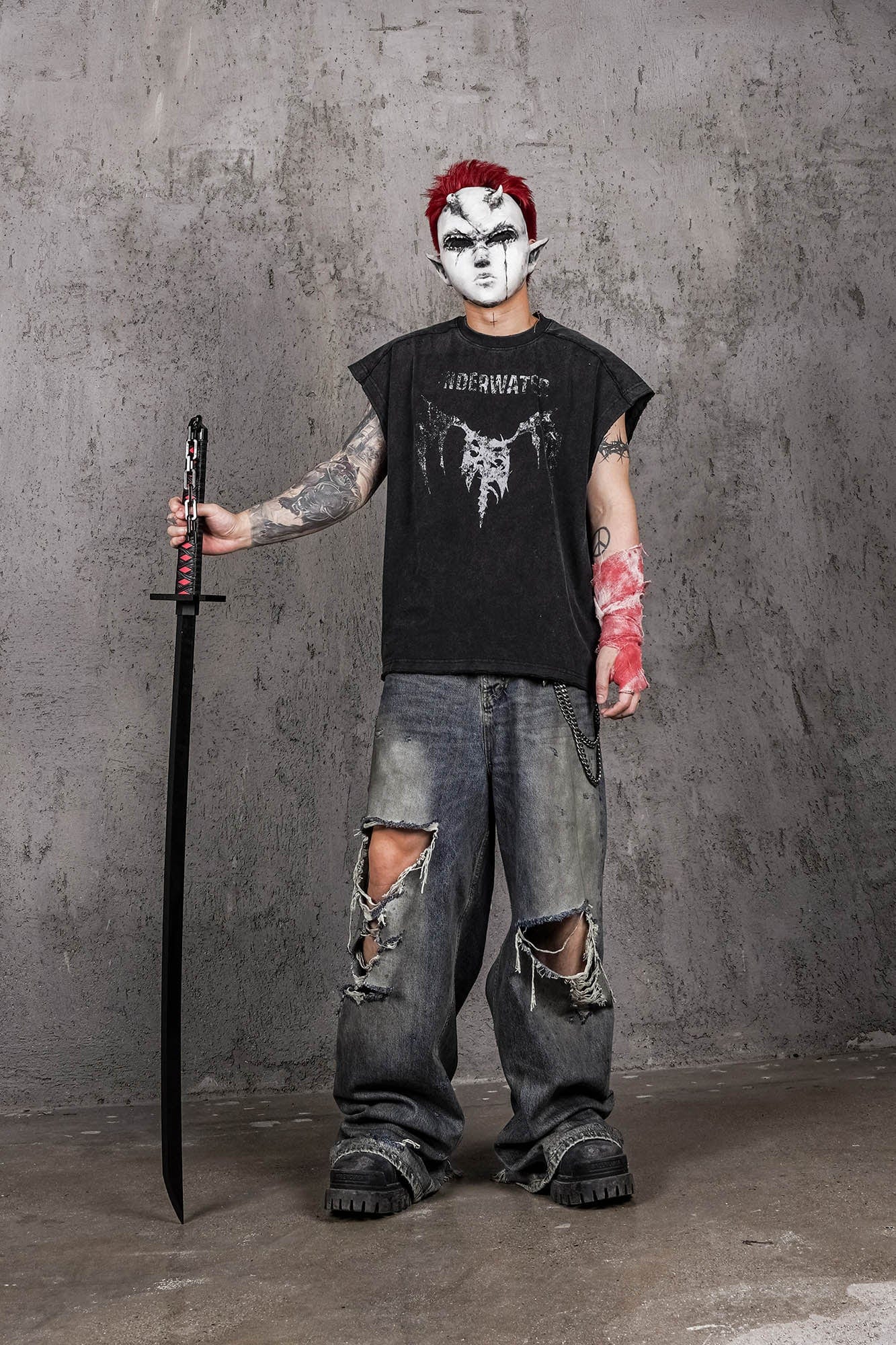 The Hellbound Wing Distressed Vest