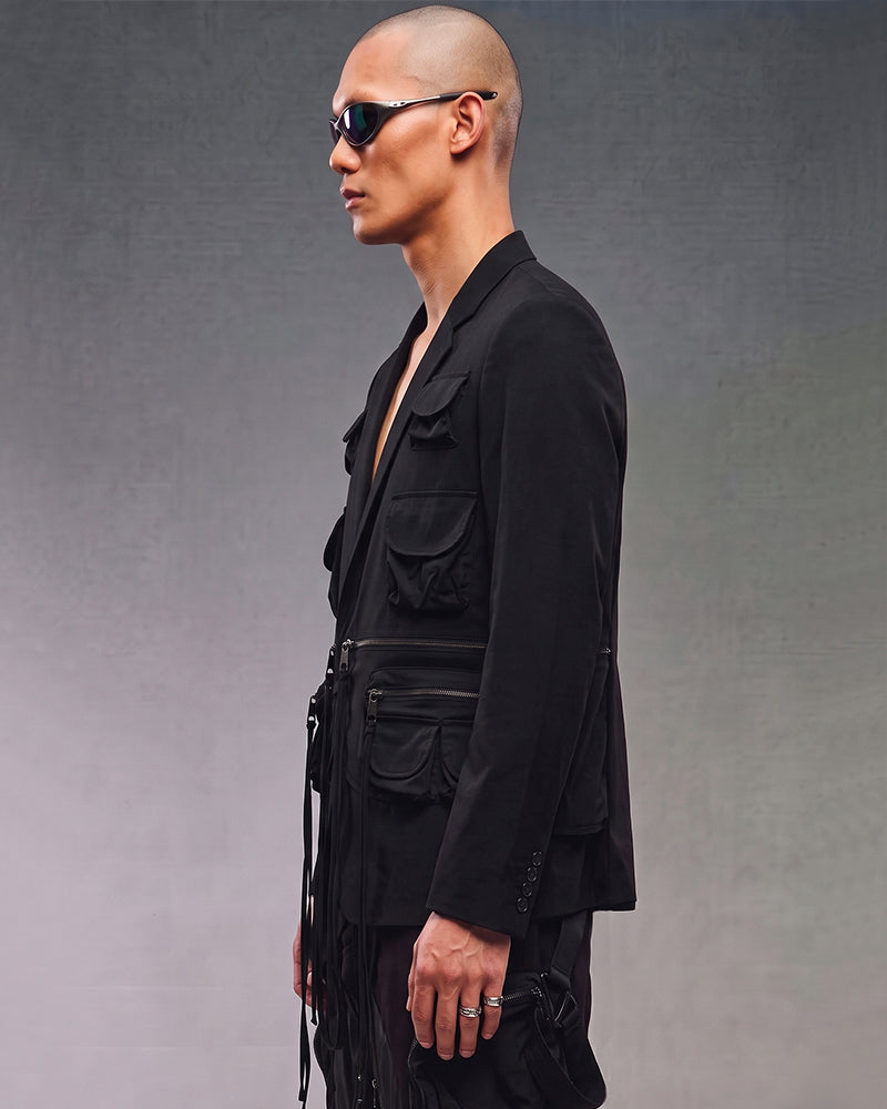 Dystopian Multi-Pocket Deconstructed Utility Blazer