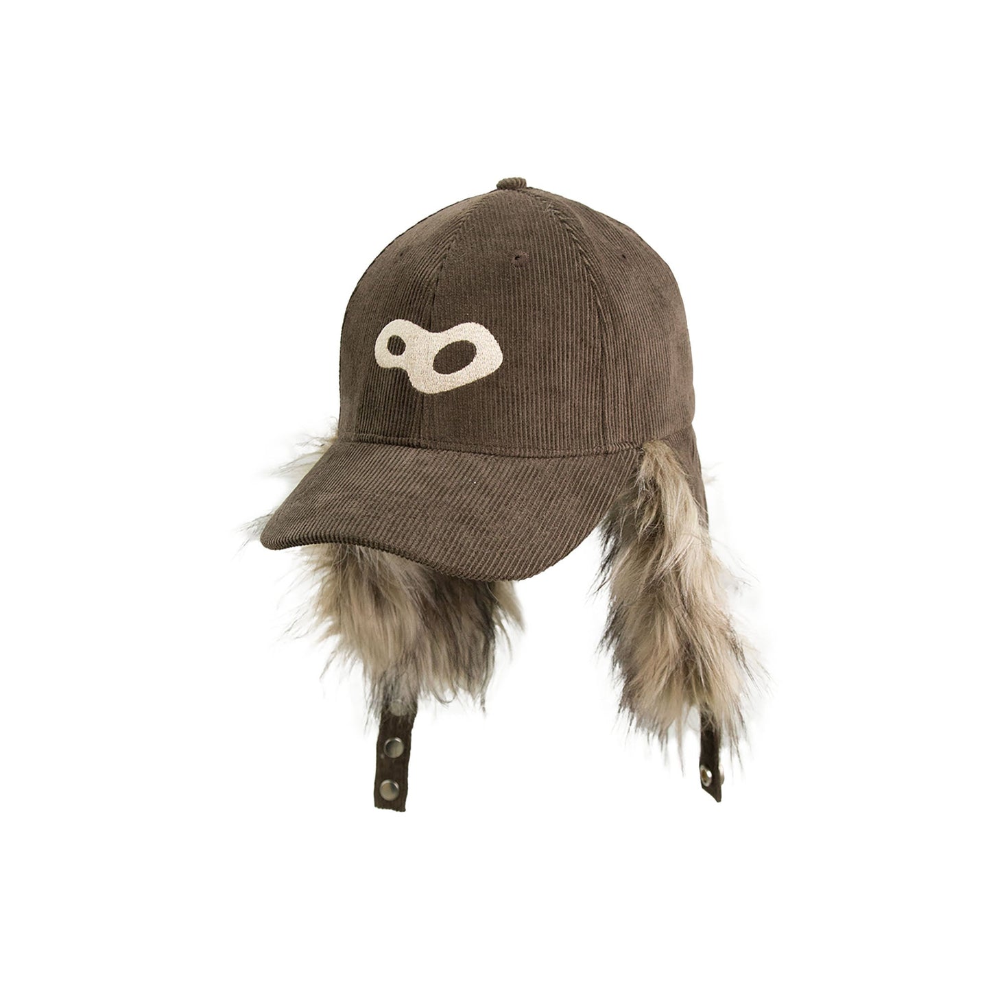 Faux-Fur Earflaps Corduroy Cap