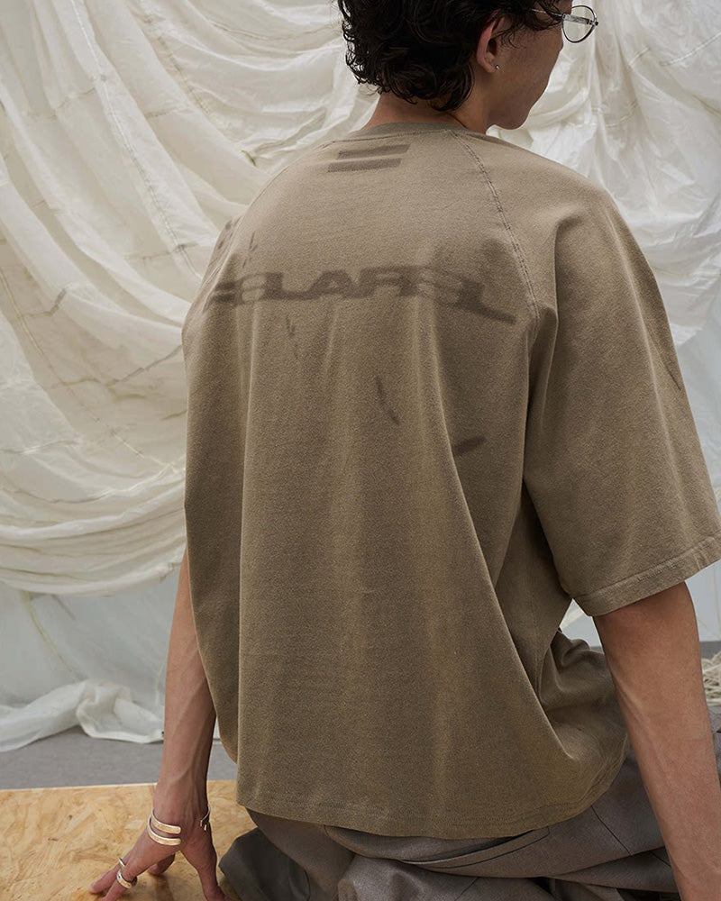 Washed Spliced Raglan T-Shirt