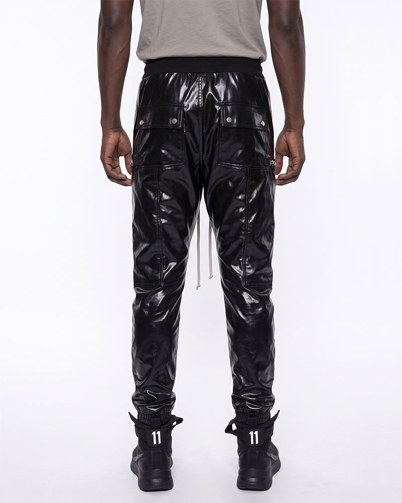Coated Multi-Zipper Deconstructed Cargo Joggers