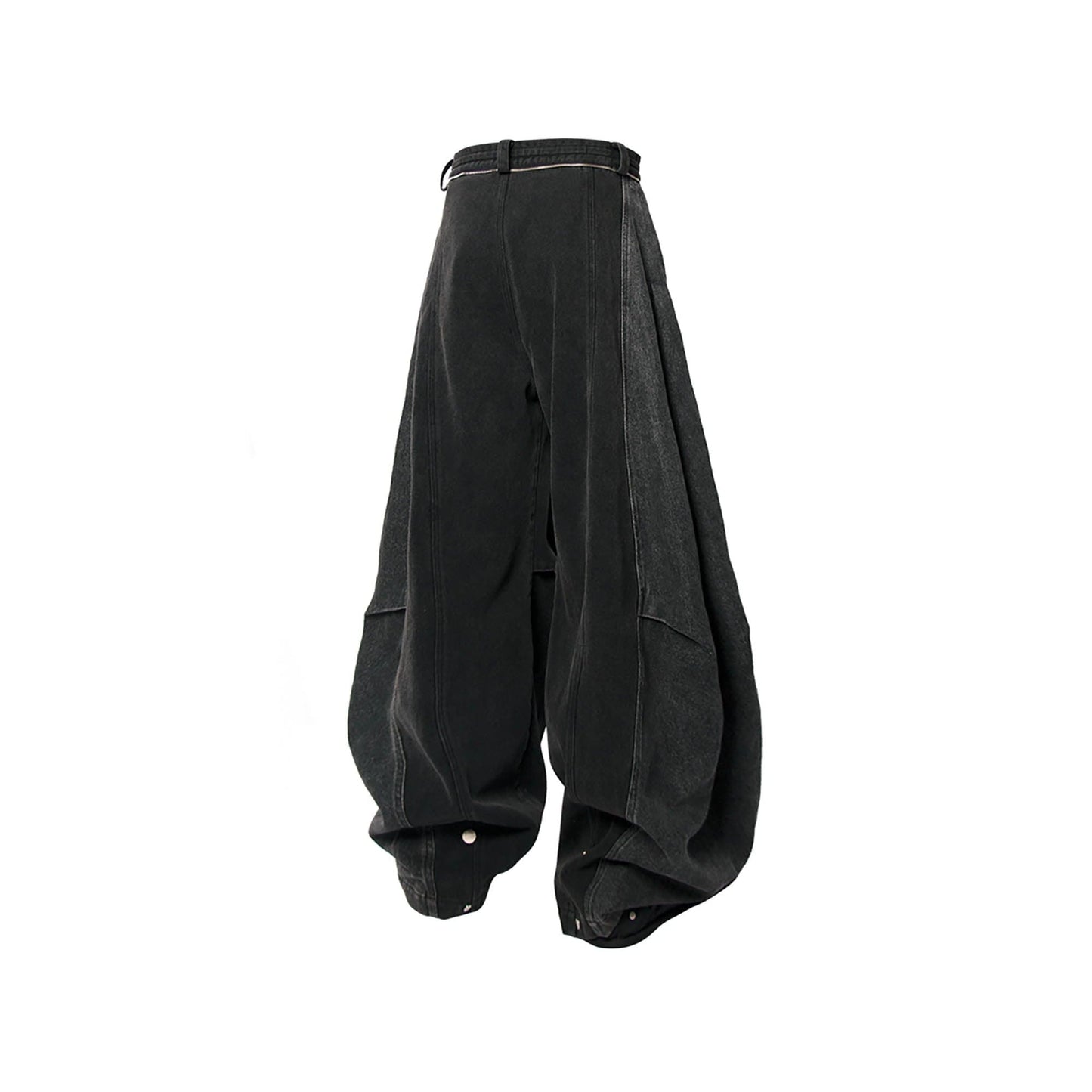 Detachable Plaid Back Flap Spliced Jeans