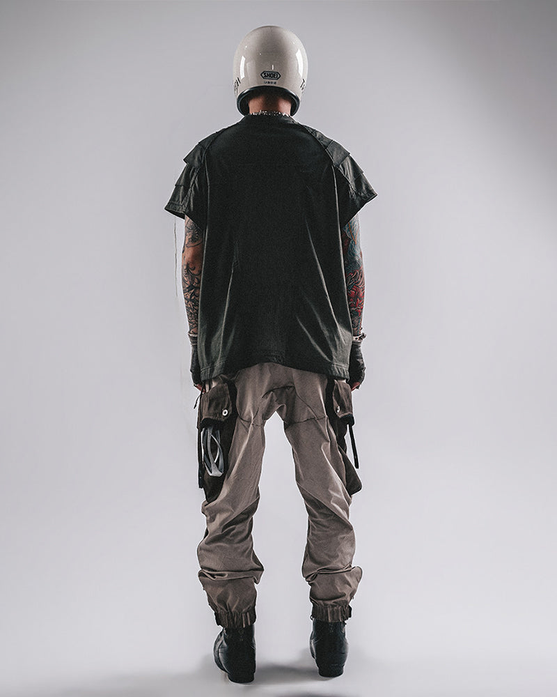 Post-Apocalyptic Asymmetric Raw-Cut T-Shirt