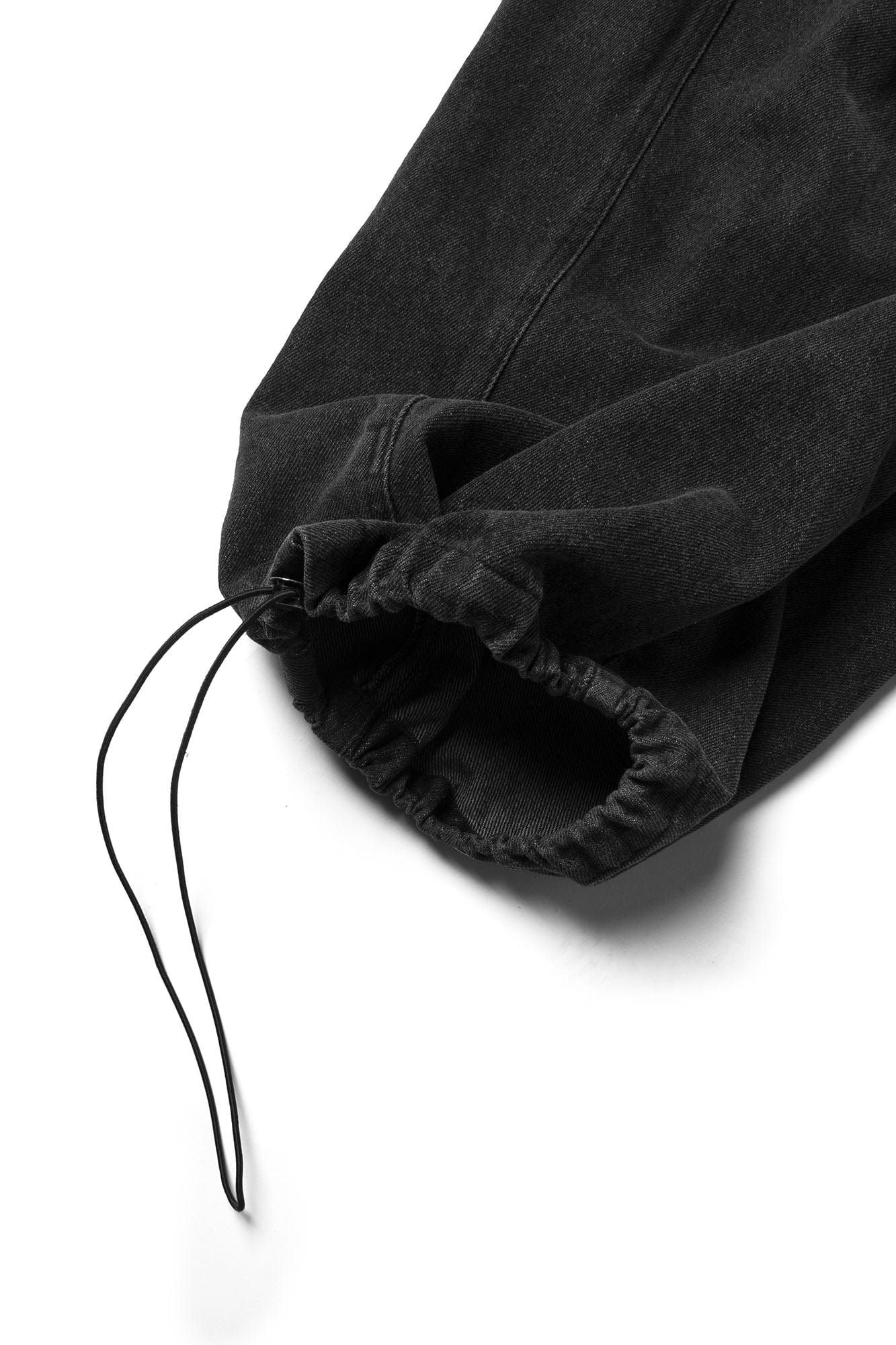 Detachable Drape Drawstring Baggy Jeans Black