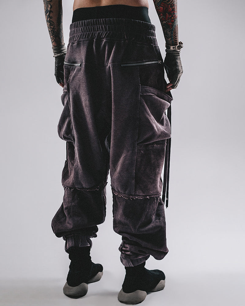 Waffle-Knit Spliced Wasteland Jogger Pants