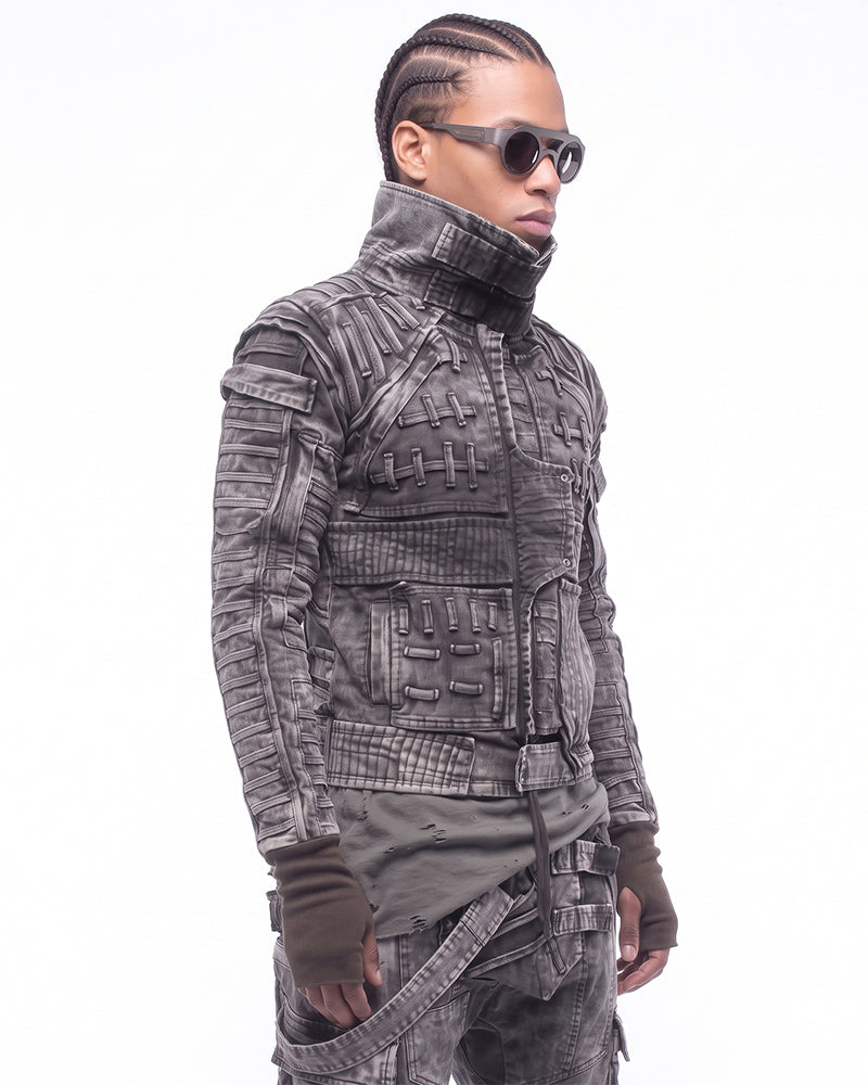 Wasteland Strap Distressed Washed Tactical Jacket