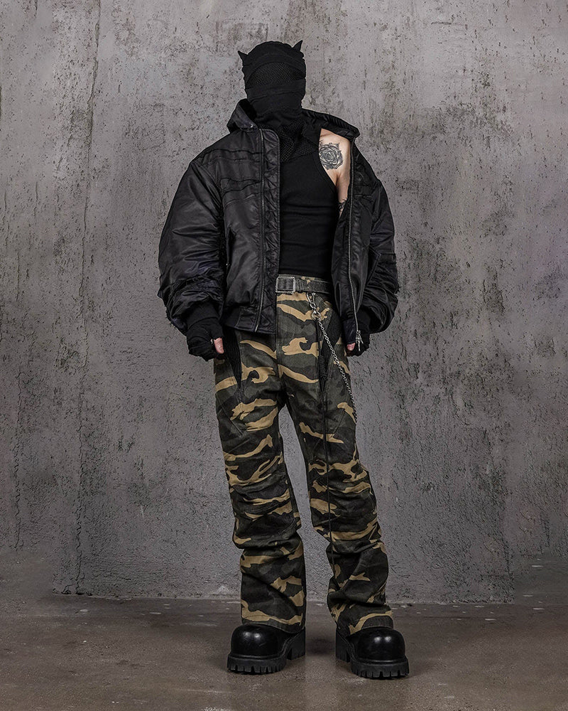 Distressed Bondage MA-1 Jacket Black