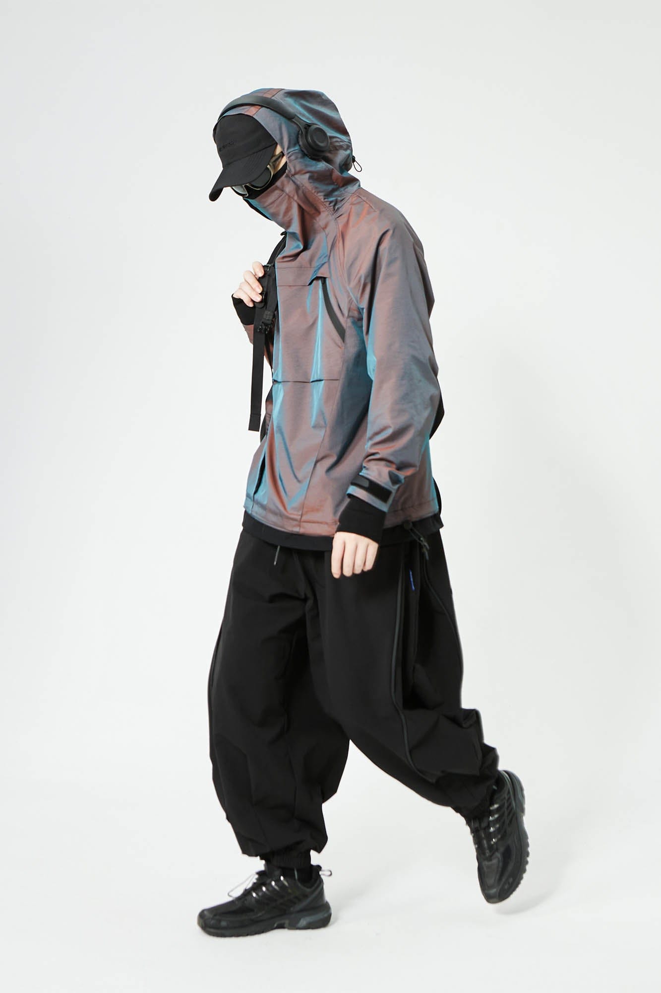 Double-Zip Wide-Leg Jogger Pants