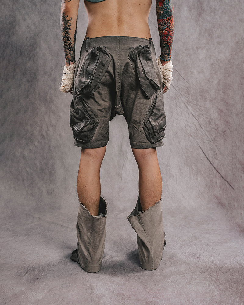 Wasteland Drop-Crotch Tactical Cargo Shorts