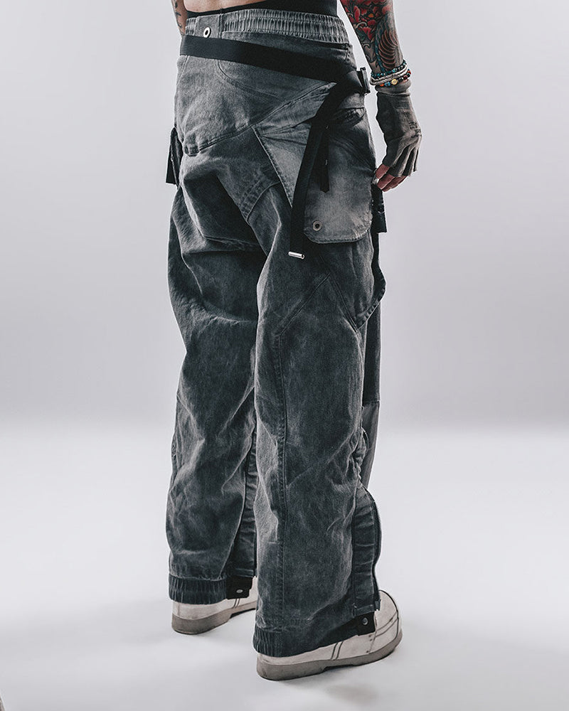 Wasteland Multi-Pocket Wide-Leg Cargo Pants