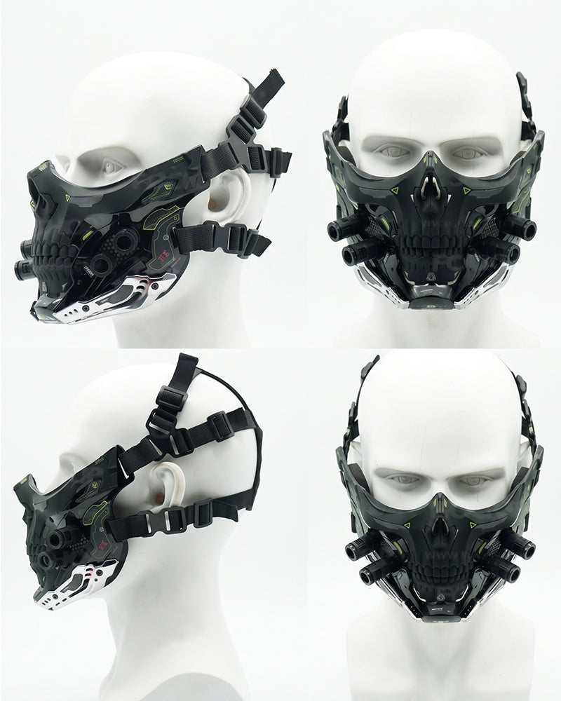 Cyberpunk Skull Half Face Mask