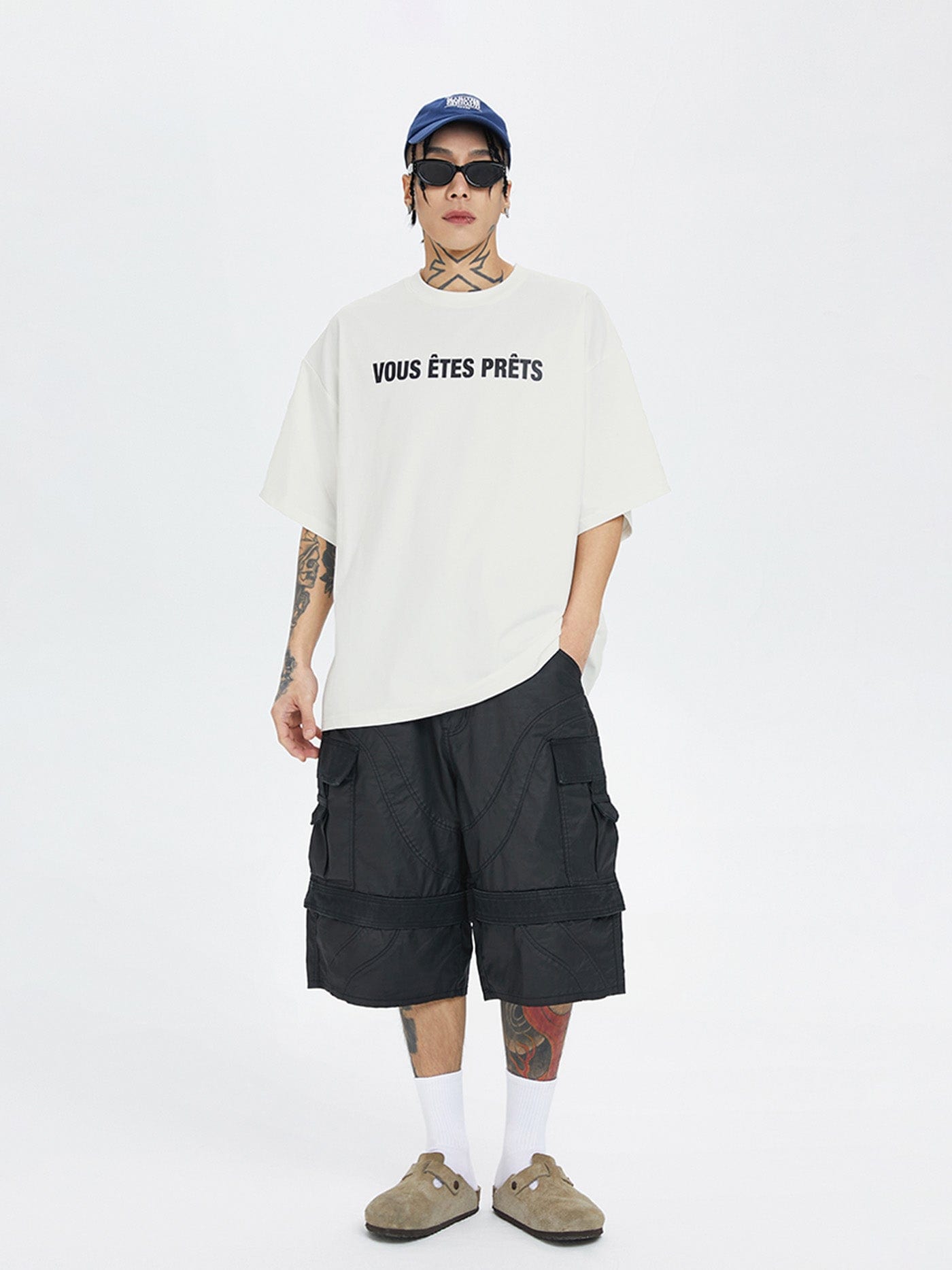 Spliced Big Pocket Waxed Shorts
