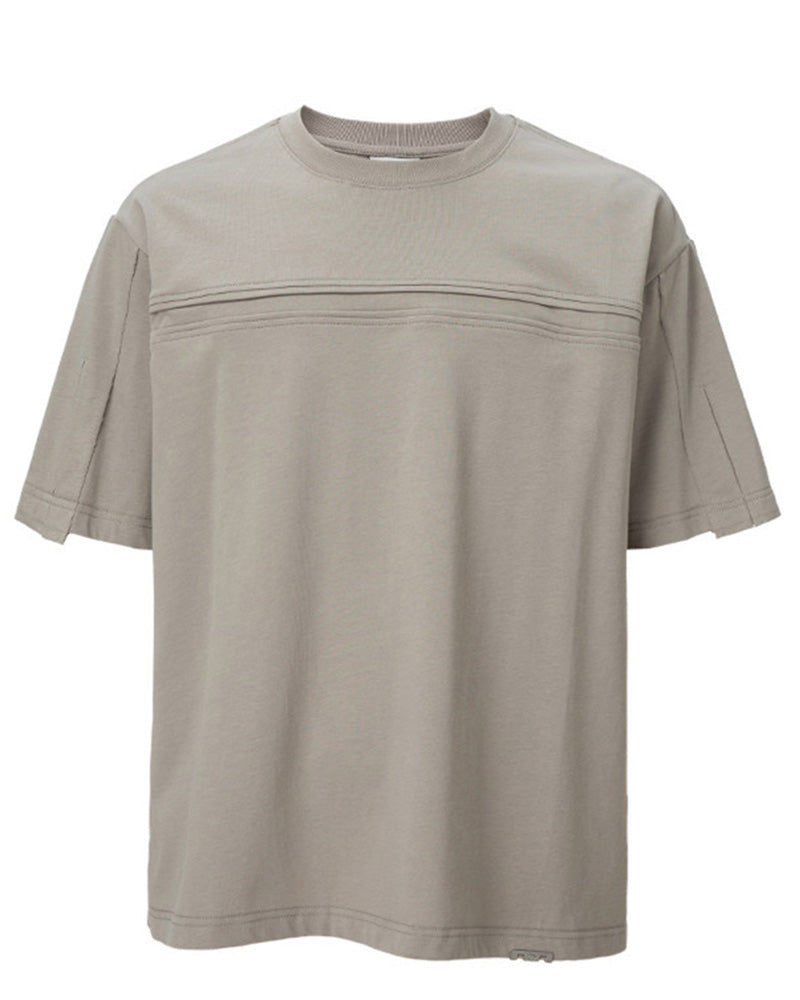 Minimalist Deconstructed Stitch Crewneck T-Shirt