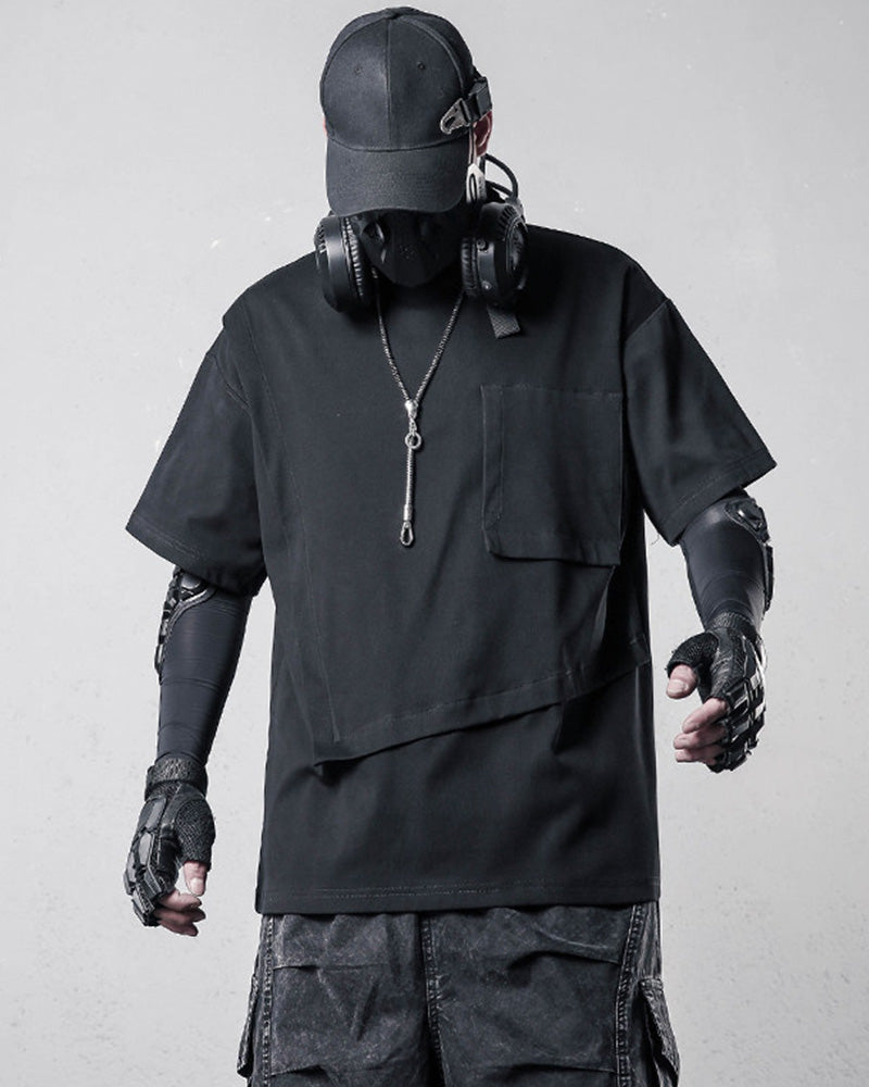Techwear Utility Patch Pocket Layered T-Shirt