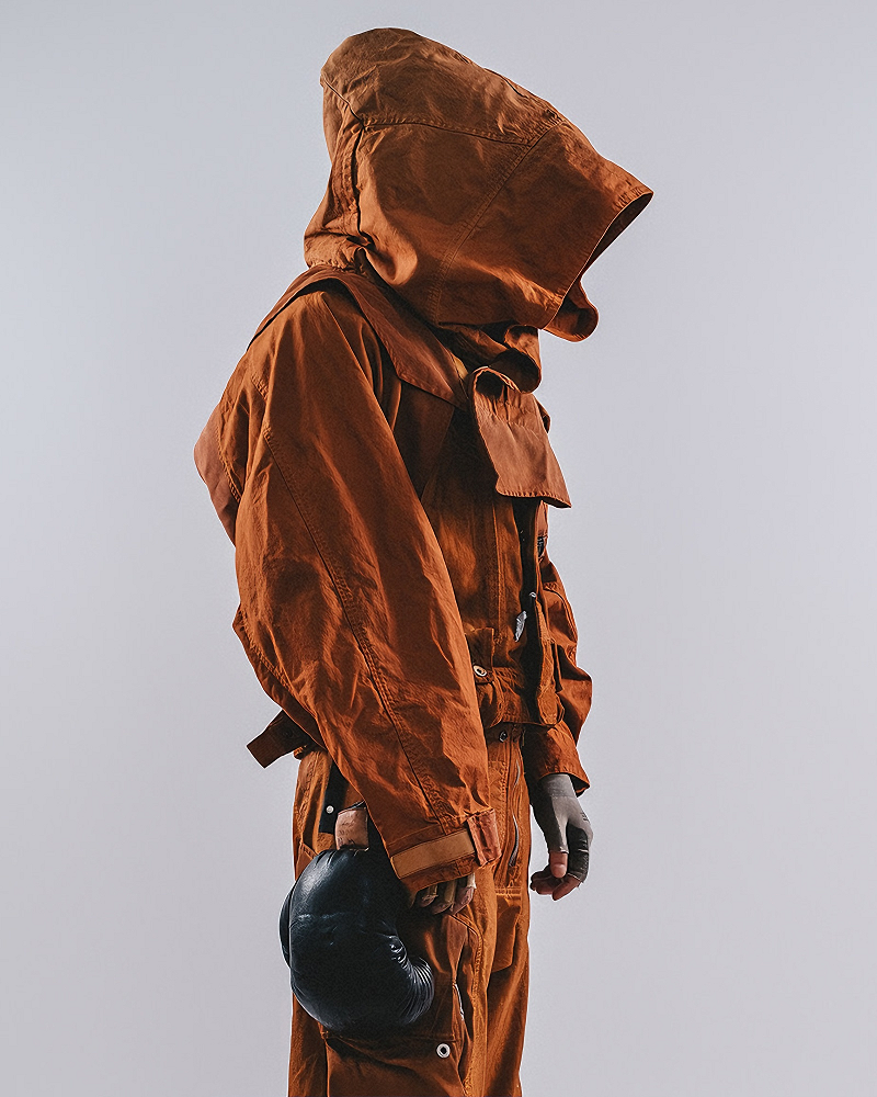 Post-Apocalyptic Tactical Dirty Wash Hooded Cape