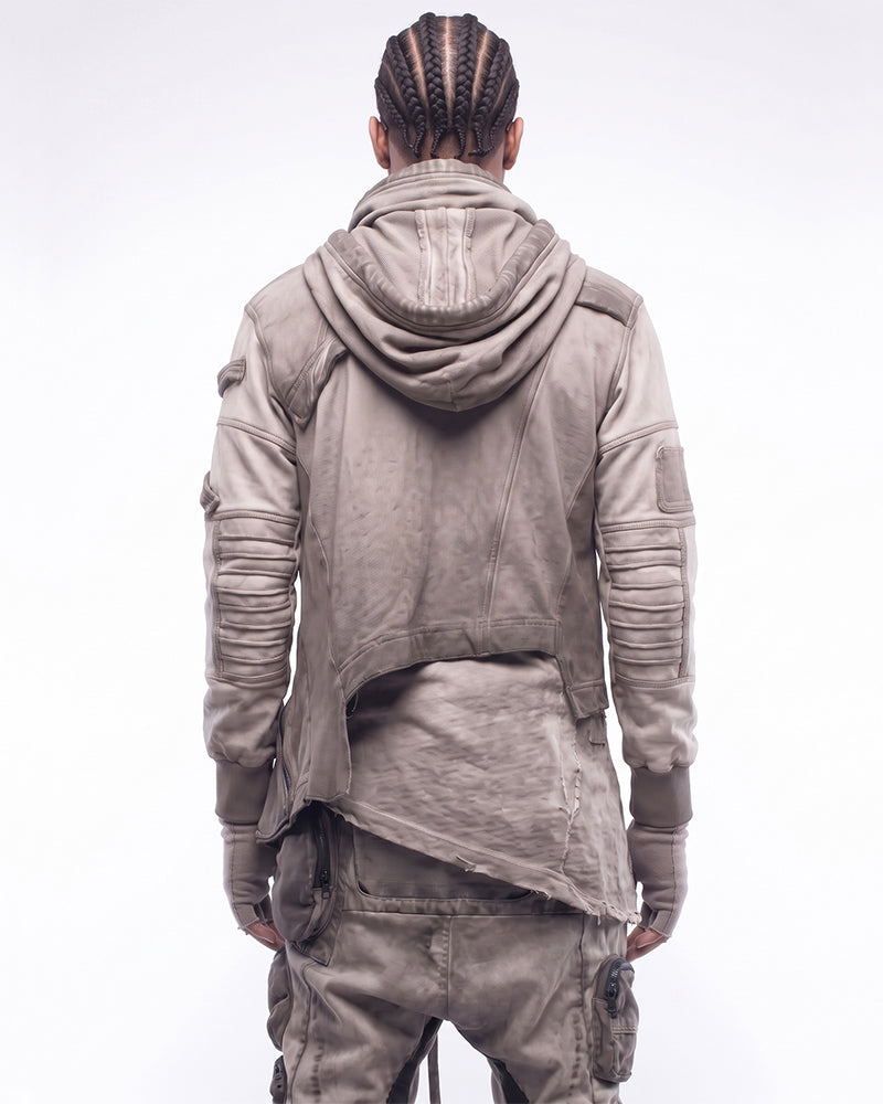 Post-Apocalyptic Asymmetric Dirty Dye Hoodie