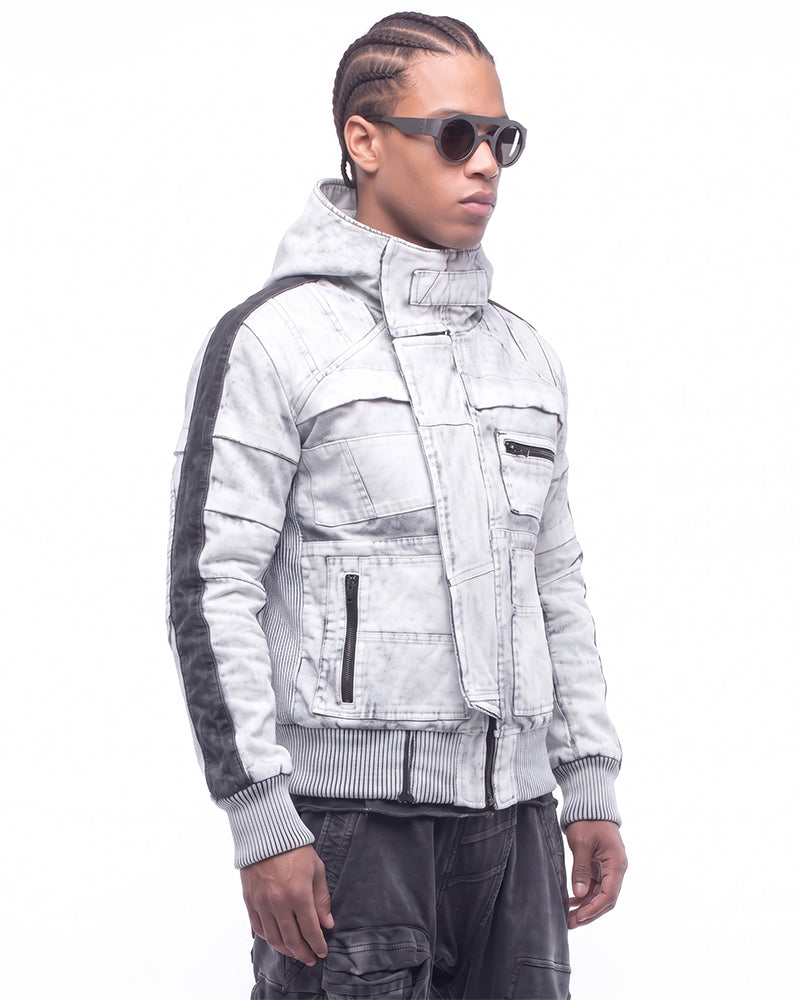 Wasteland Hooded Contrast Folded Trim Jacket
