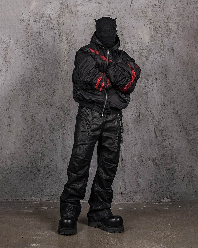 Distressed Bondage MA-1 Jacket Red