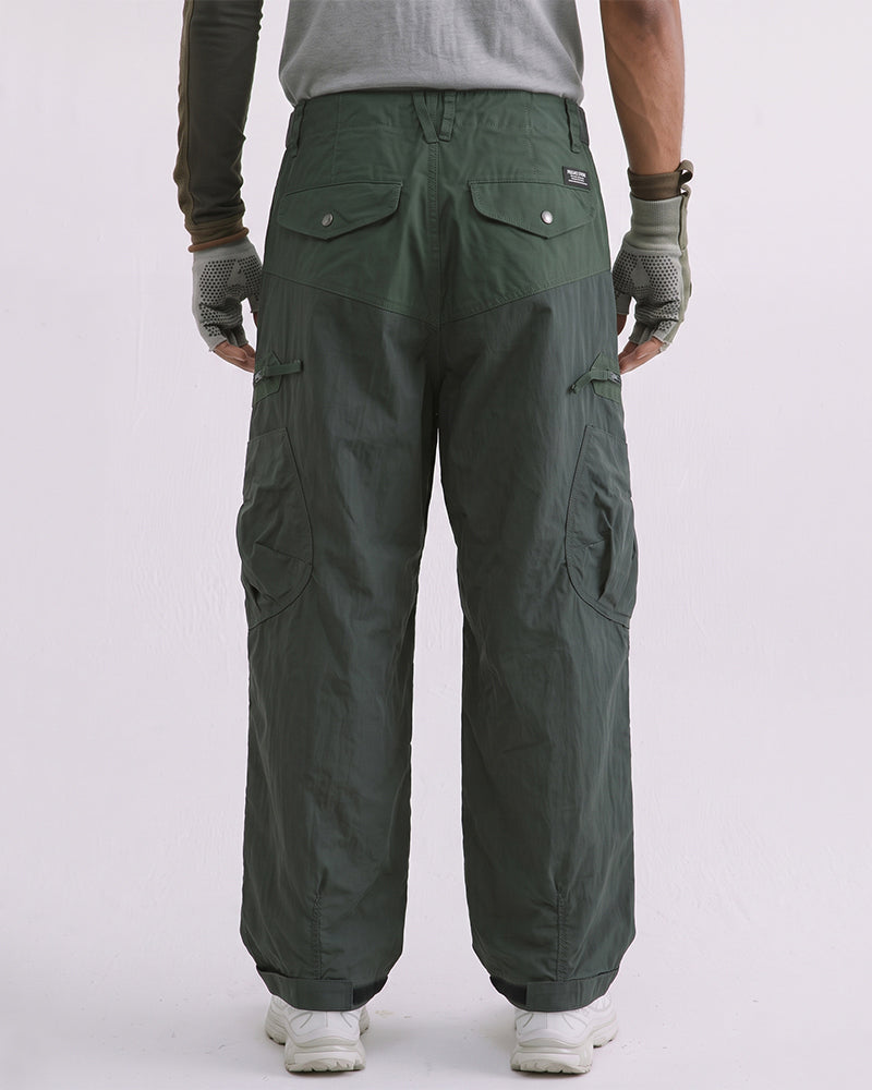 Distressed Patchwork Zippered Pocket Cargo Pants