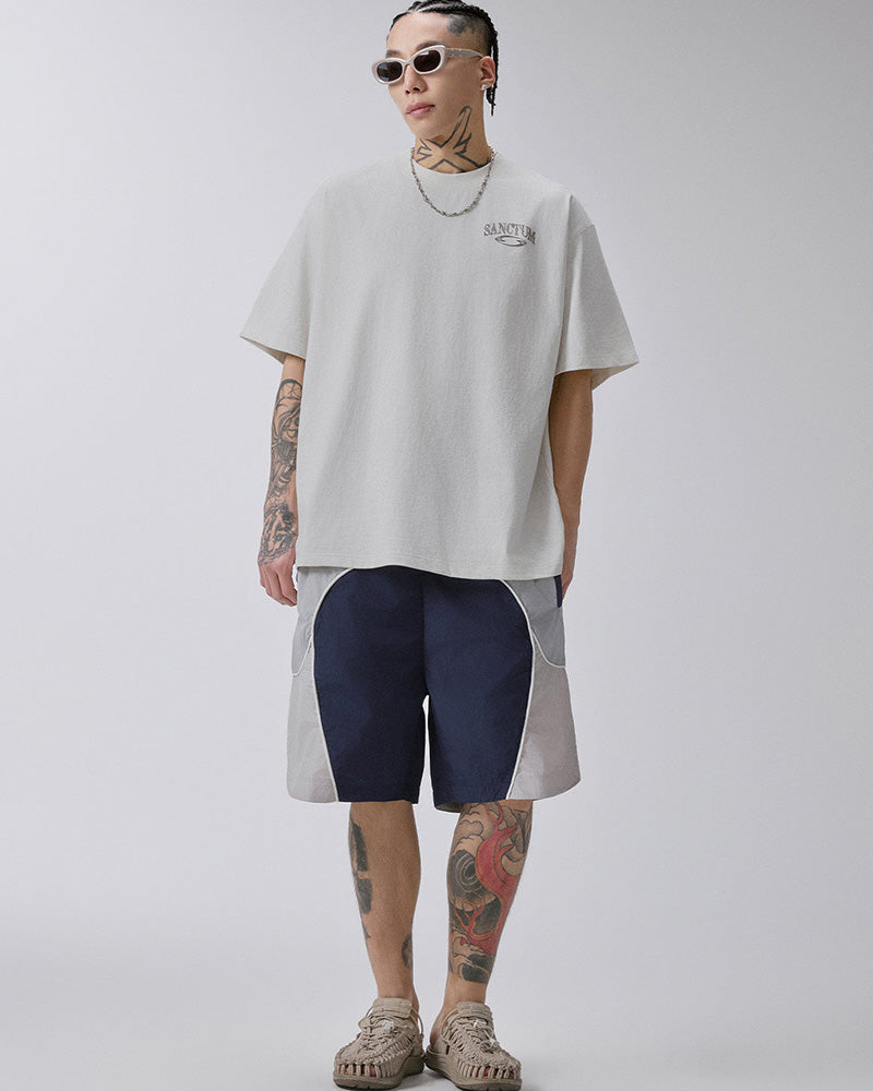 Color-Block Panel Track Shorts