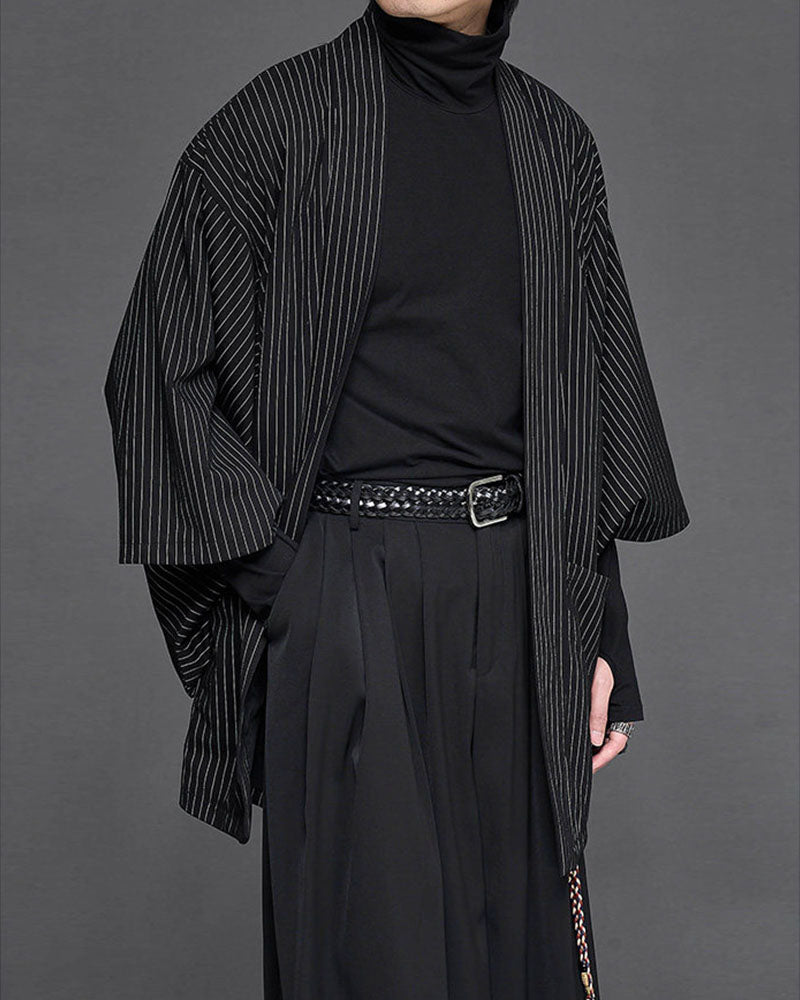Modern Japanese Pinstripe Kimono Jacket