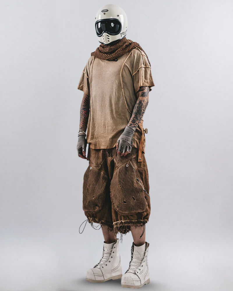 Wasteland Style Reversible Deconstructed Washed T-Shirt