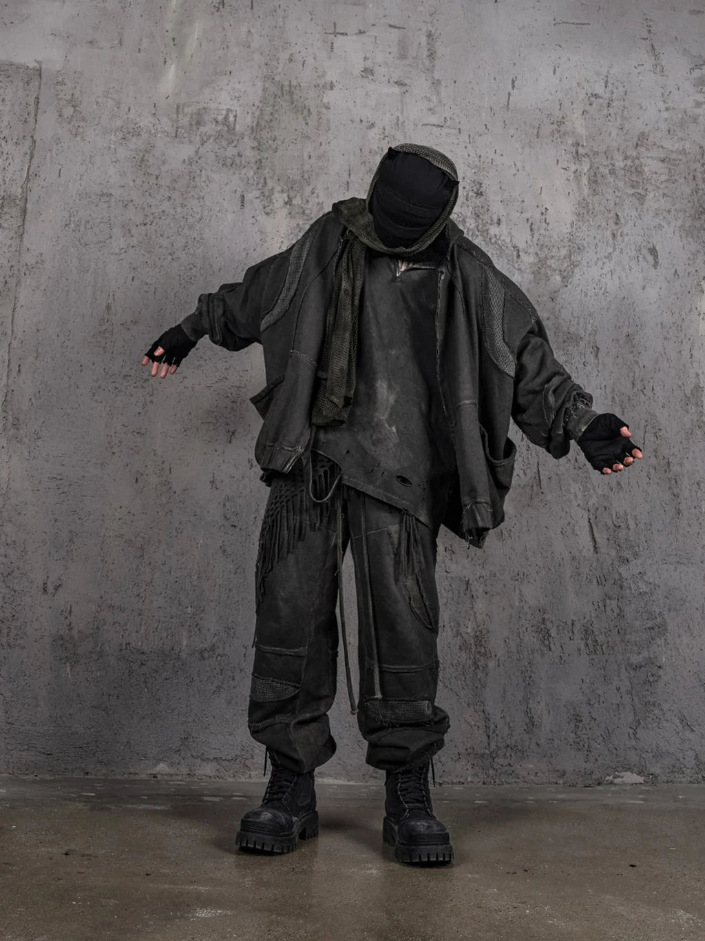 Distressed Demon Clad Deconstructed Hooded Jacket