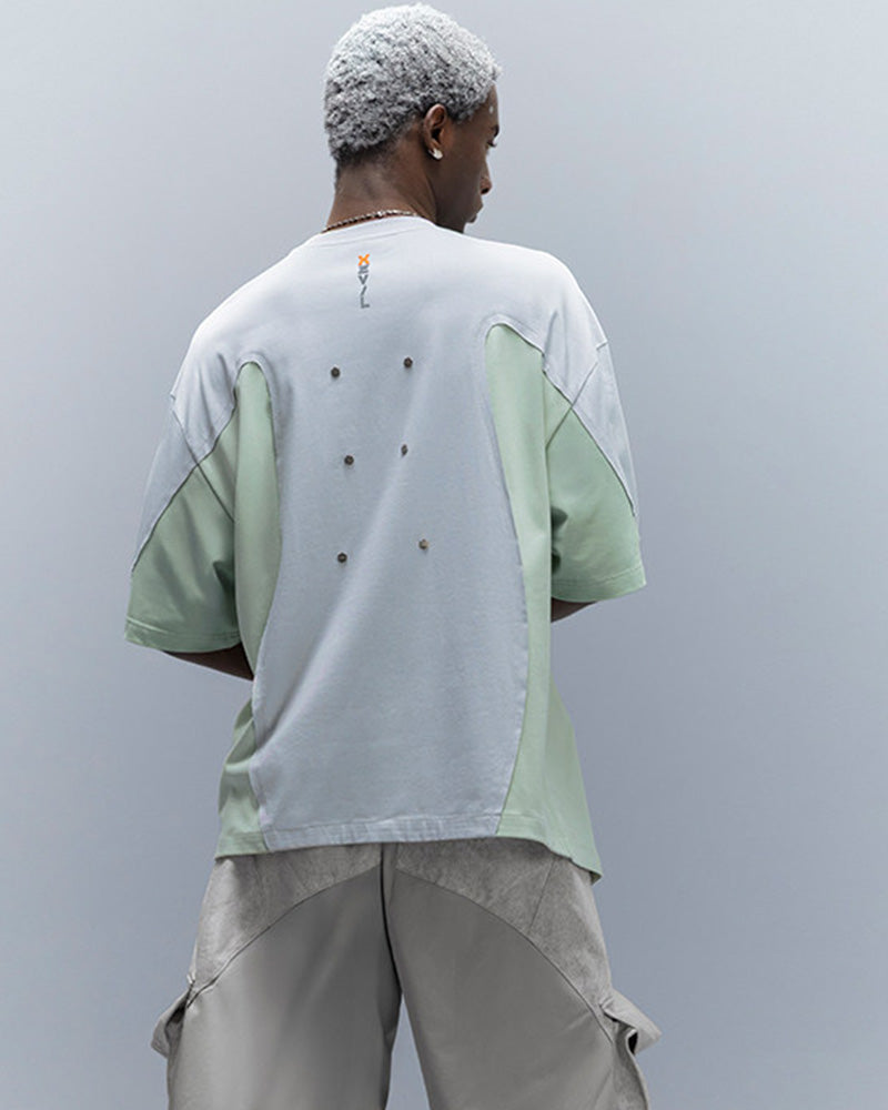 Cyberpunk Outfits Cool Touch Patchwork Print T-Shirt