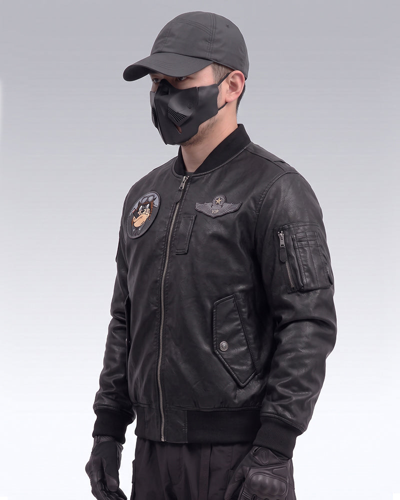 Techwear PU Bomber Jacket
