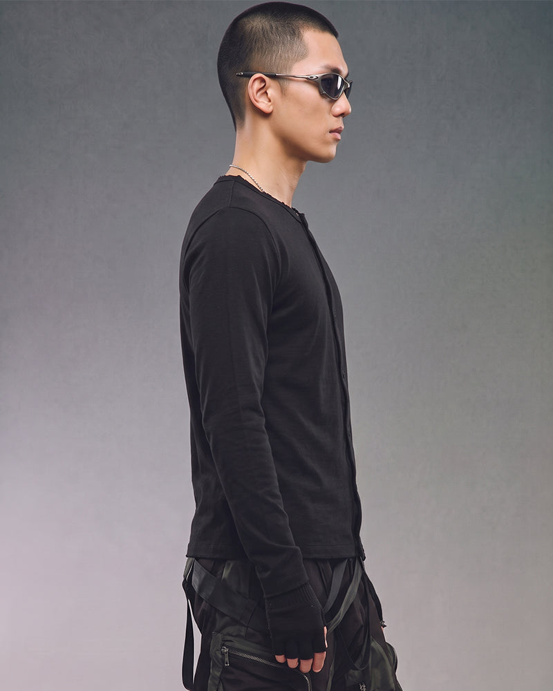 Wasteland Minimal Button-Up Long Sleeve Top