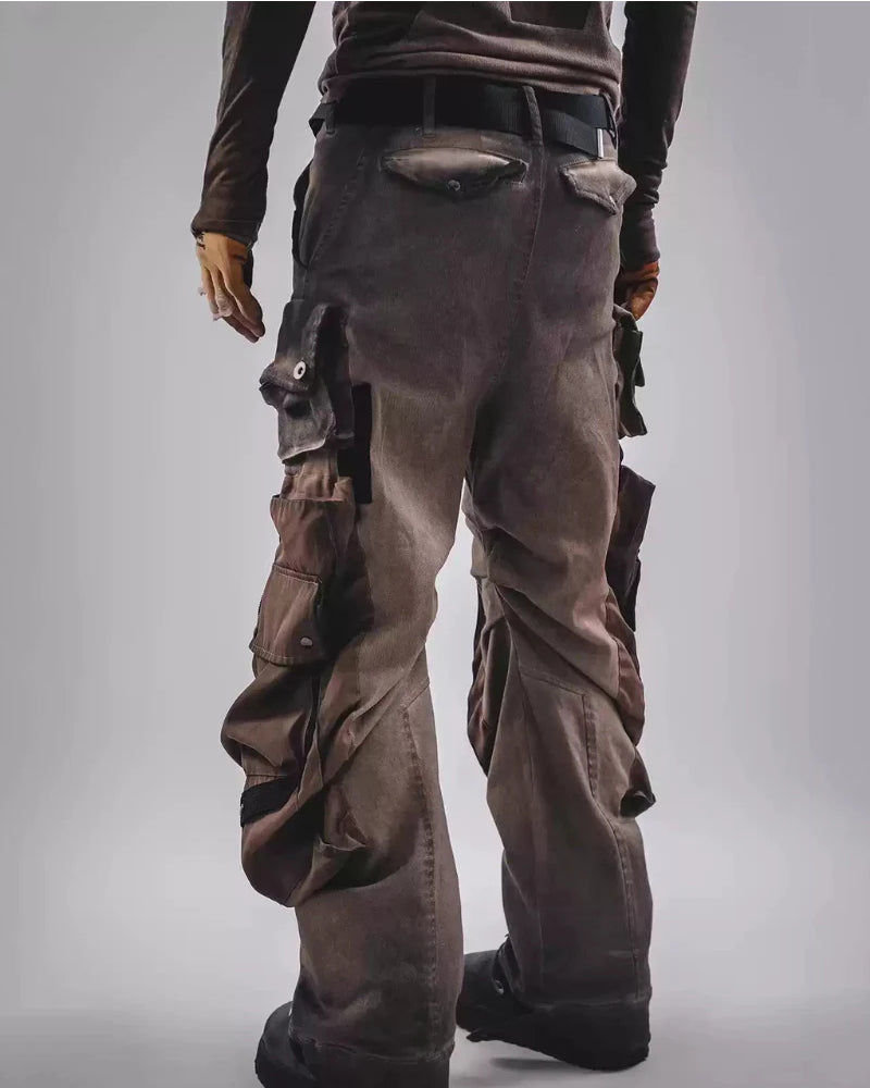 Post-Apocalyptic Functional 3D Pocket Wide Leg Cargo Pants