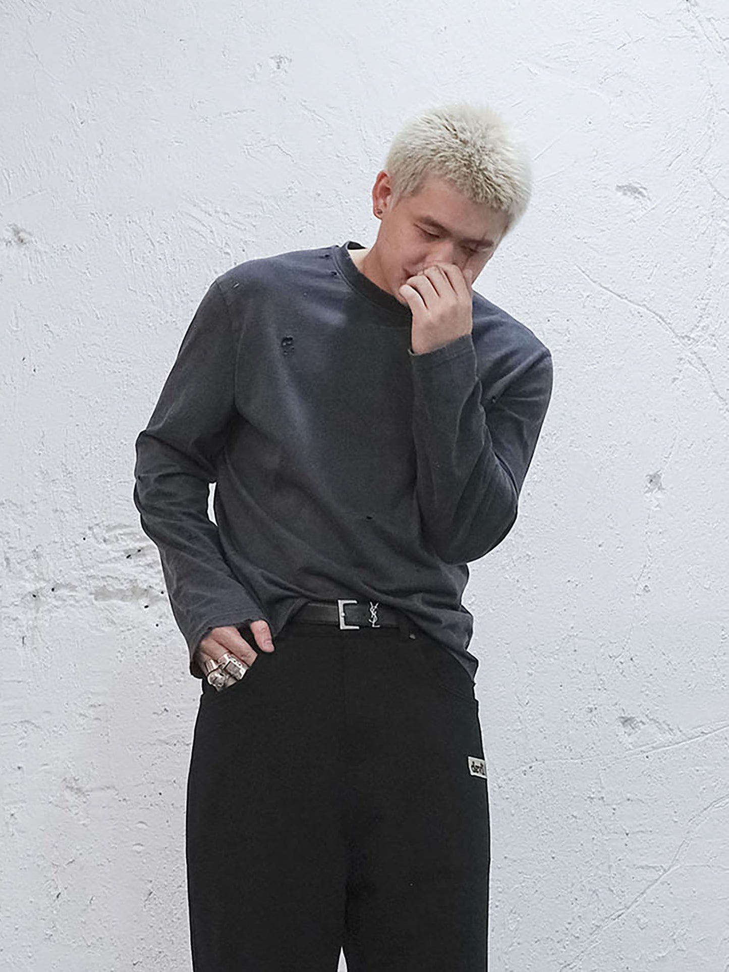 Devil Distressed Long-Sleeve Tee