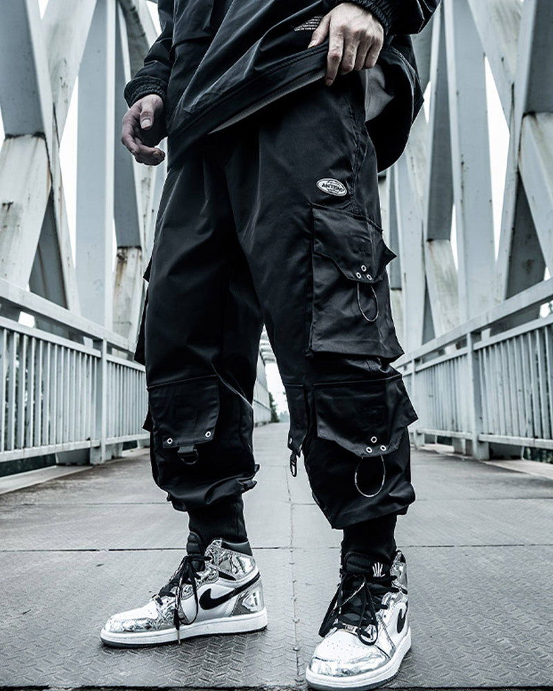 Streetwear Black Multi-Pocket Cargo Pants