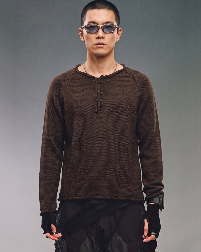 Wasteland Minimal Button Knit Sweater