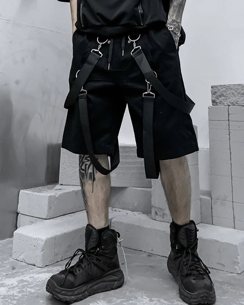 Techwear Ribbon Cargo Shorts
