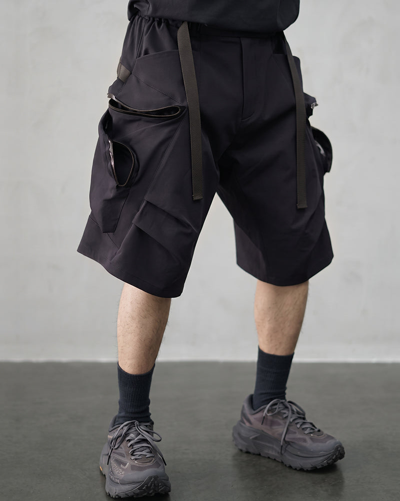 Multi-Pocket Water-Repellent Techwear Shorts