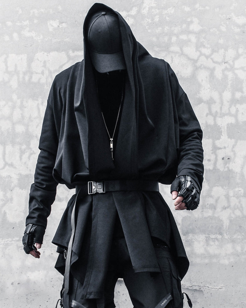 Gothic Darkwear Mid-Length Cardigan Coat