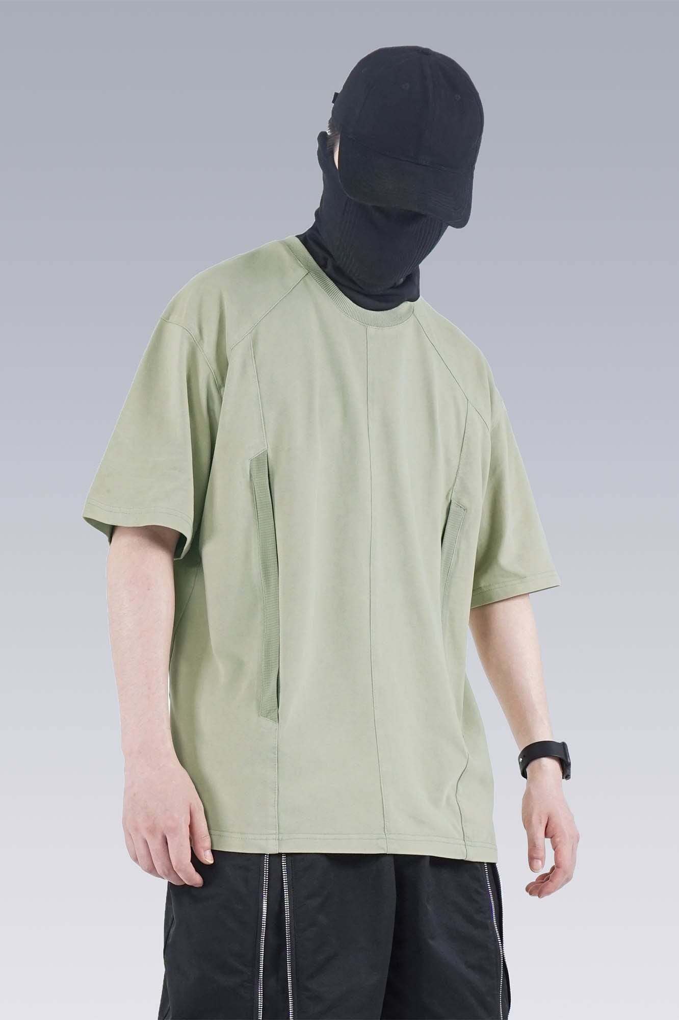 Washed Paneled Side Pocket T-Shirt