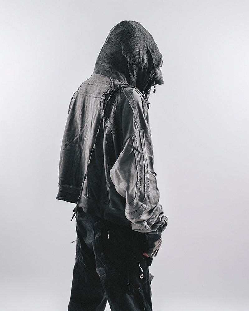Post-Apocalyptic Deconstructed Patchwork Hooded Jacket