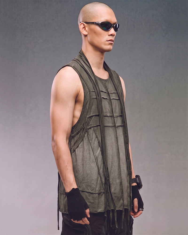 Wasteland Deconstructed Splicing Sleeveless T-Shirt