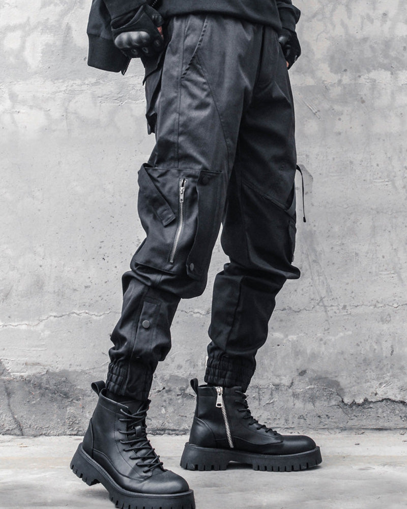 Ninja Techwear Black Slim Cargo Pants