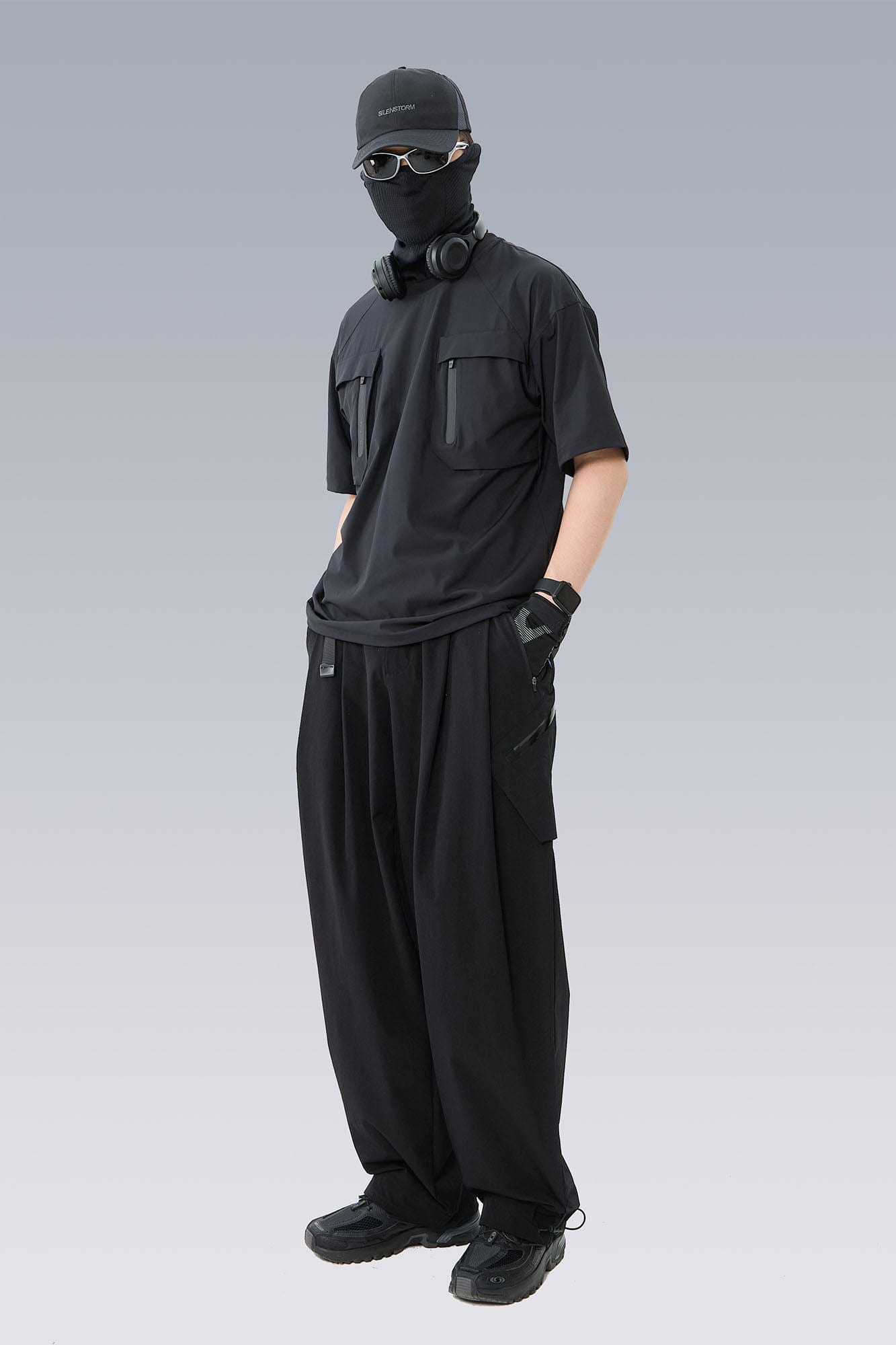 Tactical Mesh-Back Zip Pocket T-Shirt
