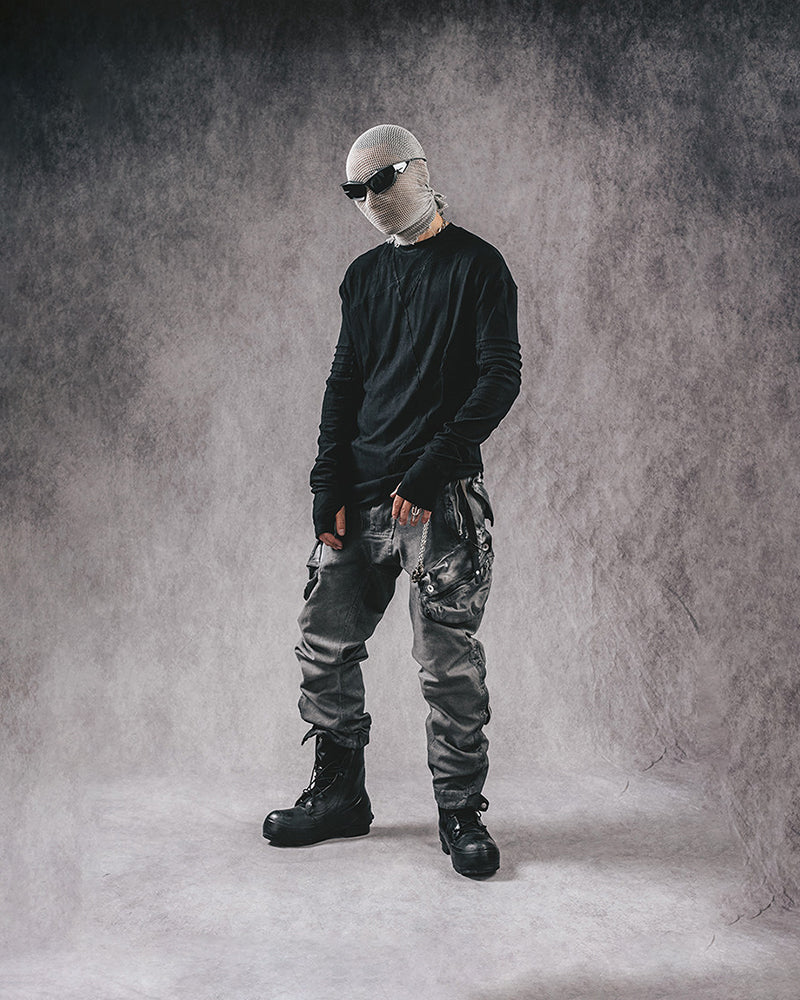 Post-Apocalyptic Deconstructed Layered Long-Sleeve Tee