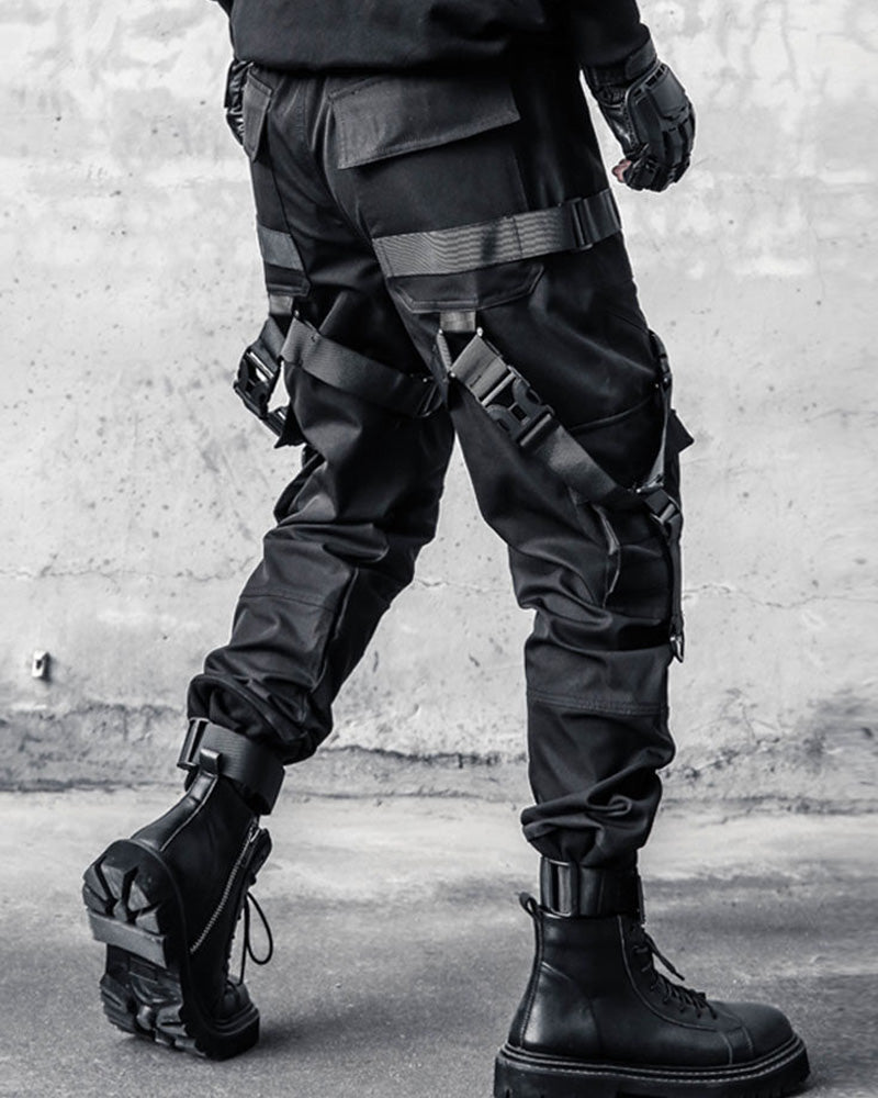 Functional Multi-Ribbon Buckle Cargo Pants